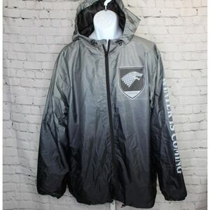 HBO GAME OF THRONES WINDBREAKER JACKET Size XXL HOUSE STARK GRAY FULL ZIP Winter